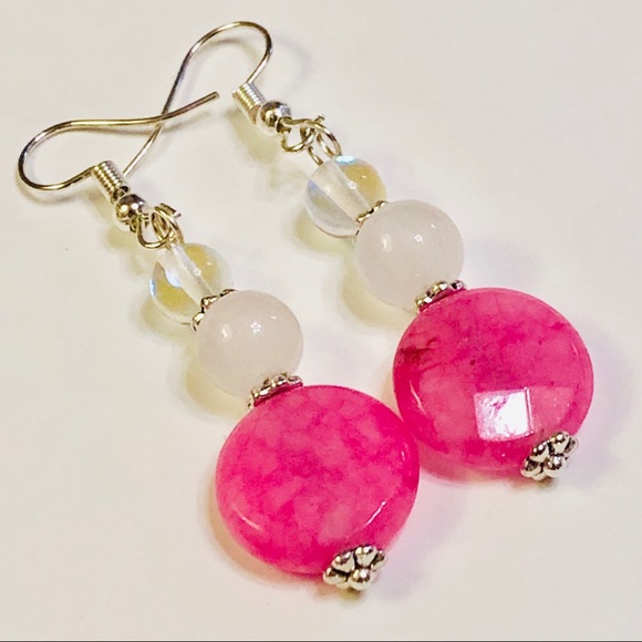 JK Designs Jewelry Goodness Light Bright Pink Onyx Necklace Set